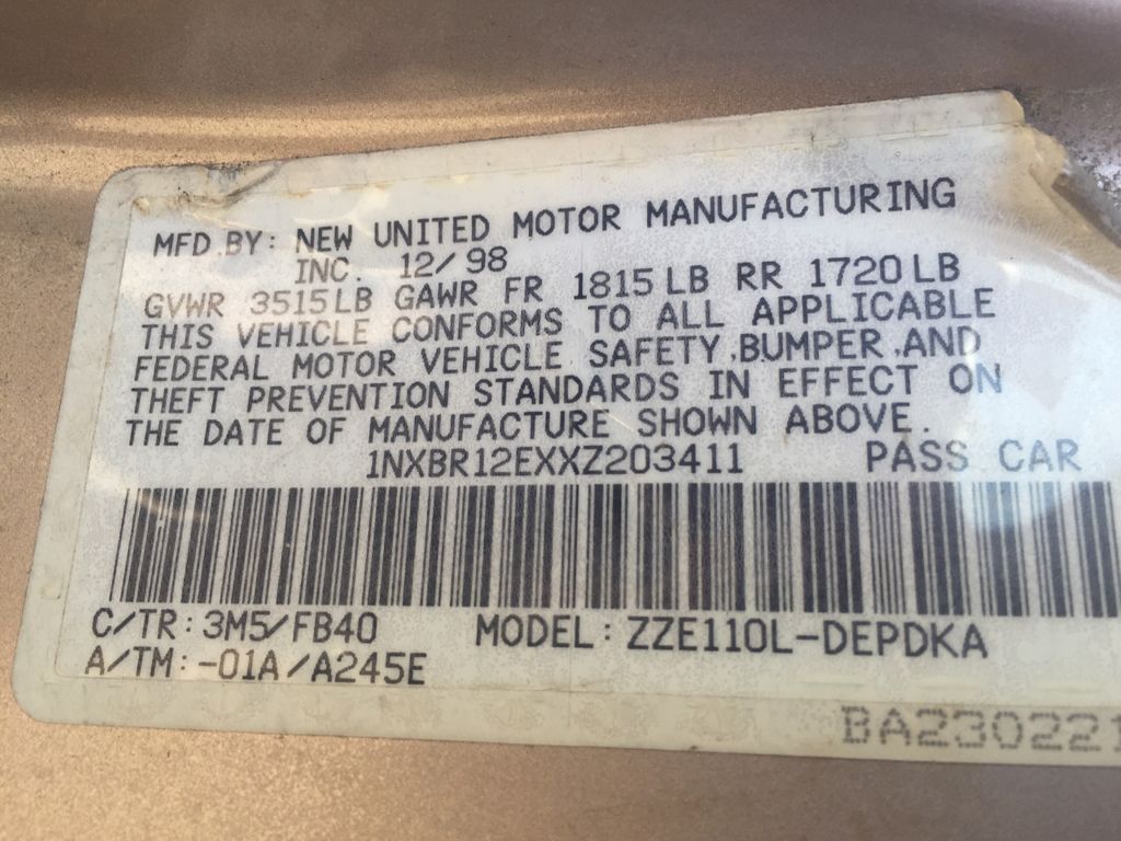 1999 Toyota COROLLA 5