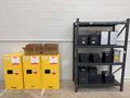 LOT OF SCOOTER/MOTORCYCLE LITHIUM ION BATTERIES WITH SAFETY CABINETS