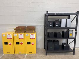  LOT OF LITHIUM ION BATTERIES WITH SAFETY CABINETS  